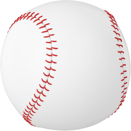 A standard white baseball with red stitching, showcasing its smooth surface and iconic design, relevant for sports or baseball-related content.